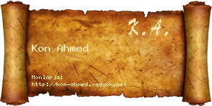 Kon Ahmed névjegykártya